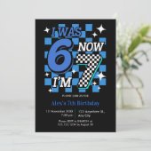 Invitation J'avais 6 ans maintenant j'ai 7 ans garçon anniver (Debout devant)
