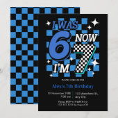 Invitation J'avais 6 ans maintenant j'ai 7 ans garçon anniver (Devant / Derrière)