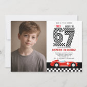 Invitation J'avais 6 ans maintenant j'ai 7 ans garçon de voit (Devant)