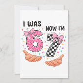 Invitation J'avais 6 ans maintenant j'ai 7 ans jolis chiffres (Devant)