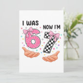 Invitation J'avais 6 ans maintenant j'ai 7 ans jolis chiffres (Debout devant)