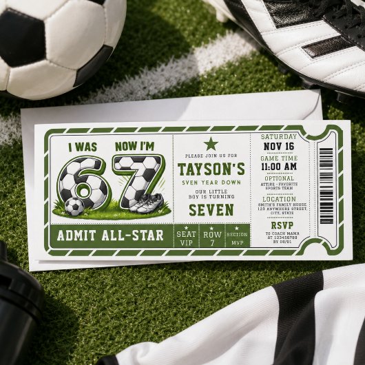 Invitation J'avais 6 ans, maintenant j'ai 7 ans Soccer Americ