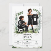 Invitation J'avais 8 ans maintenant j'ai 9 ans Soccer Anniver (Devant)