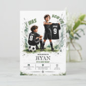 Invitation J'avais 8 ans maintenant j'ai 9 ans Soccer Anniver (Debout devant)