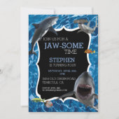 Invitation Jaw-Some Temps Grand Requin Blanc Anniversaire  (Devant)