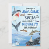 Invitation Jawsome Requin sous la mer Anniversaire (Devant)