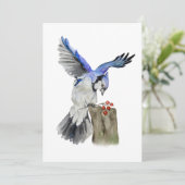 Invitation Jay bleu d'oiseau de la forêt (Debout devant)