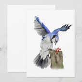 Invitation Jay bleu d'oiseau de la forêt (Devant / Derrière)