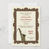 Invitation Jazz de style vintage, enregistrer la date (Dos)