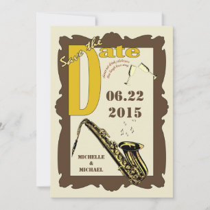 Invitation Jazz de style vintage Enregistrer la date