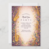 Invitation Jazz Music Mardi Gras Masquerade (Devant)