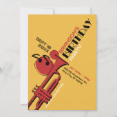 Invitation Jazz musique trompette anniversaire (Devant)