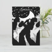 Invitation Jazz noir et blanc (Debout devant)