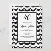 Invitation Jazzy Black & White Wavy Zebra Stripes (Devant)