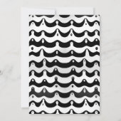 Invitation Jazzy Black & White Wavy Zebra Stripes (Dos)