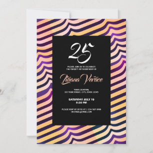 Invitation Jazzy Brining Peach Purple Diagonal Stripes