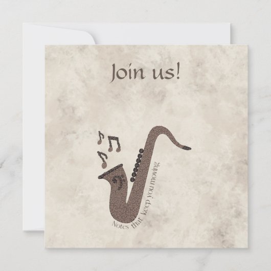 Invitation Jazzy Java-Grains de Café-Saxophone- (Devant)