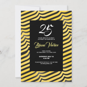 Invitation Jazzy mignonne Bumblebee rayé noir et jaune