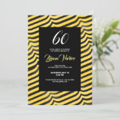 Invitation Jazzy mignonne Bumblebee rayé noir et jaune (Debout devant)