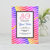 Invitation Jazzy Trippy Psychedelic Tropical Stripey Motif (Debout devant)