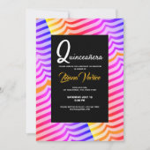 Invitation Jazzy Trippy Psychedelic Tropical Stripey Motif (Devant)