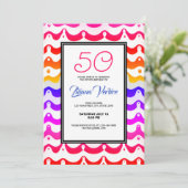 Invitation Jazzy Tropical Psychedelic Wavy (Debout devant)