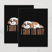 Invitation Je chie tzu pas drôle de citation | cadeau d'anniv (Devant / Derrière)