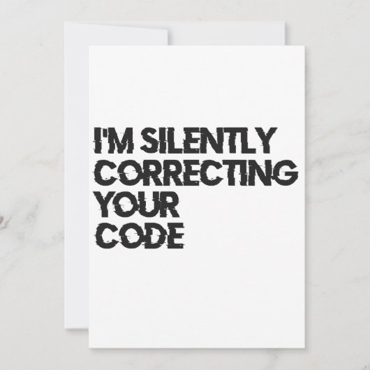 Invitation Je corrige silencieusement votre code Drôle de pro (Devant)