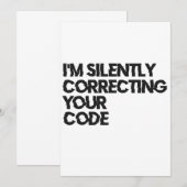 Invitation Je corrige silencieusement votre code Drôle de pro (Devant / Derrière)