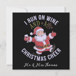 Invitation Je cours sur le vin et la fête de Noël