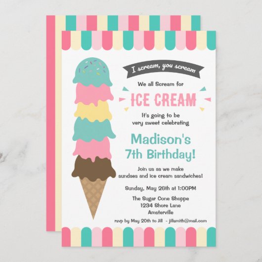 Invitation Je crie la partie (Devant / Derrière)