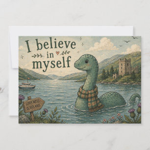 Invitation Je crois en moi-même Loch Ness Monster fantaisiste