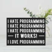 Invitation Je déteste la programmation - Drôle programmeur II (Debout devant)
