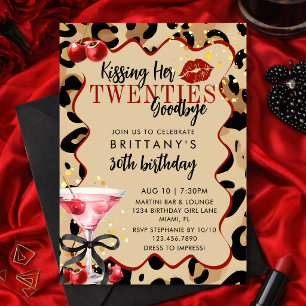 Invitation Je dis adieu à mes 20 ans Glam Martini 30e anniver