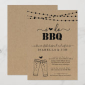 Invitation Je Dis Oui au BBQ Bière Couple Mariage Enterrement (Devant / Derrière)