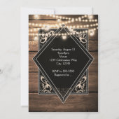 Invitation JE FAIS BARBECUE BBBQ Rustique Bois & Lumières Fia (Dos)