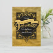 Invitation JE FAIS BARBECUE BBQ Faux Gold Foil Fiançailles (Debout devant)