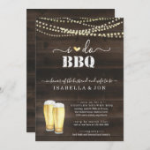 Invitation Je fais BBQ Bière Couples Wedding shower Fiançaill (Devant / Derrière)
