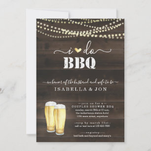 Invitation Je fais BBQ Bière Couples Wedding shower Fiançaill