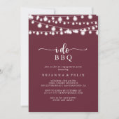 Invitation Je fais BBQ Burgundy Lights (Devant)