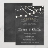 Invitation Je fais BBQ Chalkboard Thème Nuit Chaîne Lumières (Devant / Derrière)