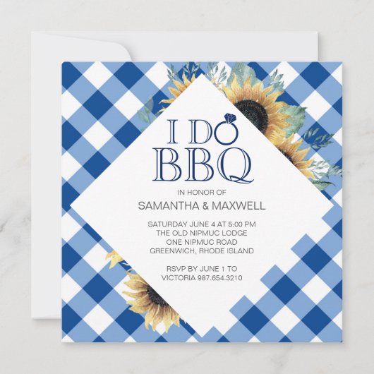 Invitation Je fais BBQ Couples Douche (Devant)