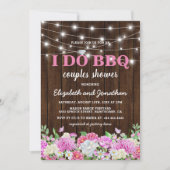 Invitation Je fais BBQ Couples Douche | Floral rose rustique (Devant)