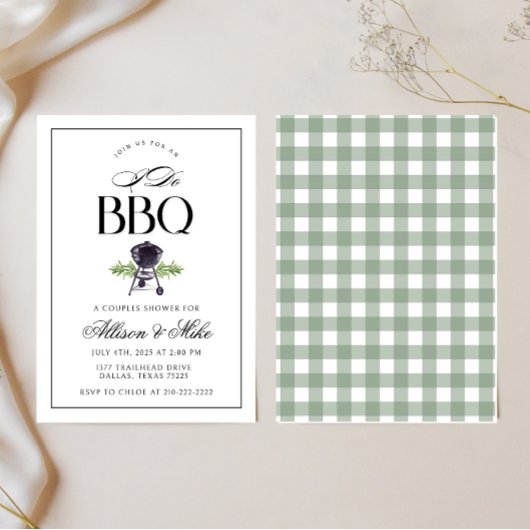 Invitation Je fais BBQ Couples Douche Invitation, Grill & Chi