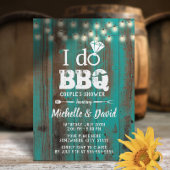 Invitation Je FAIS BBQ Couples Douche Rustique Turquoise Gran