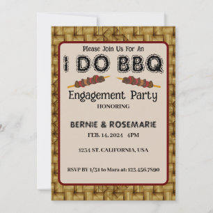 Invitation Je fais BBQ Elegant Rustic Weight Engagement Party