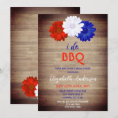 Invitation Je fais BBQ Fête des mariées florale patriotique (Devant / Derrière)
