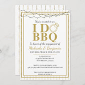 Invitation Je fais BBQ Gold Couples de douche Partie d'engage (Devant / Derrière)