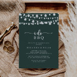 Invitation Je fais BBQ Green Lights<br><div class="desc">Cette invitation à la fête de fiançailles "I Do" BBQ est parfaite pour une fête de fiançailles rustique, un dîner de répétition, une douche en couple, après la fête ou tout événement mariage. Le design comprend de belles lampes à cordes peintes à la main dans un arrière - plan vert....</div>