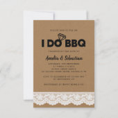 Invitation Je fais BBQ Kraft Fête des mariées dentelle (Devant)